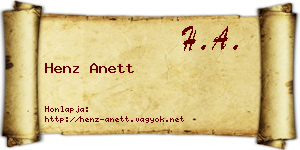 Henz Anett névjegykártya